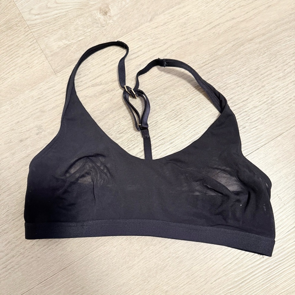 Parade racerback mesh bralette, black with adjustable straps